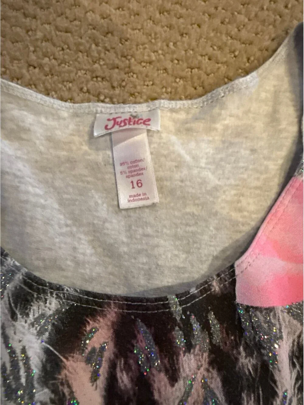 Justice size 16 sparkly tiger dress